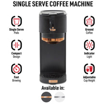 Load image into Gallery viewer, Haden Single Serve Coffee Machine, Black and Copper
