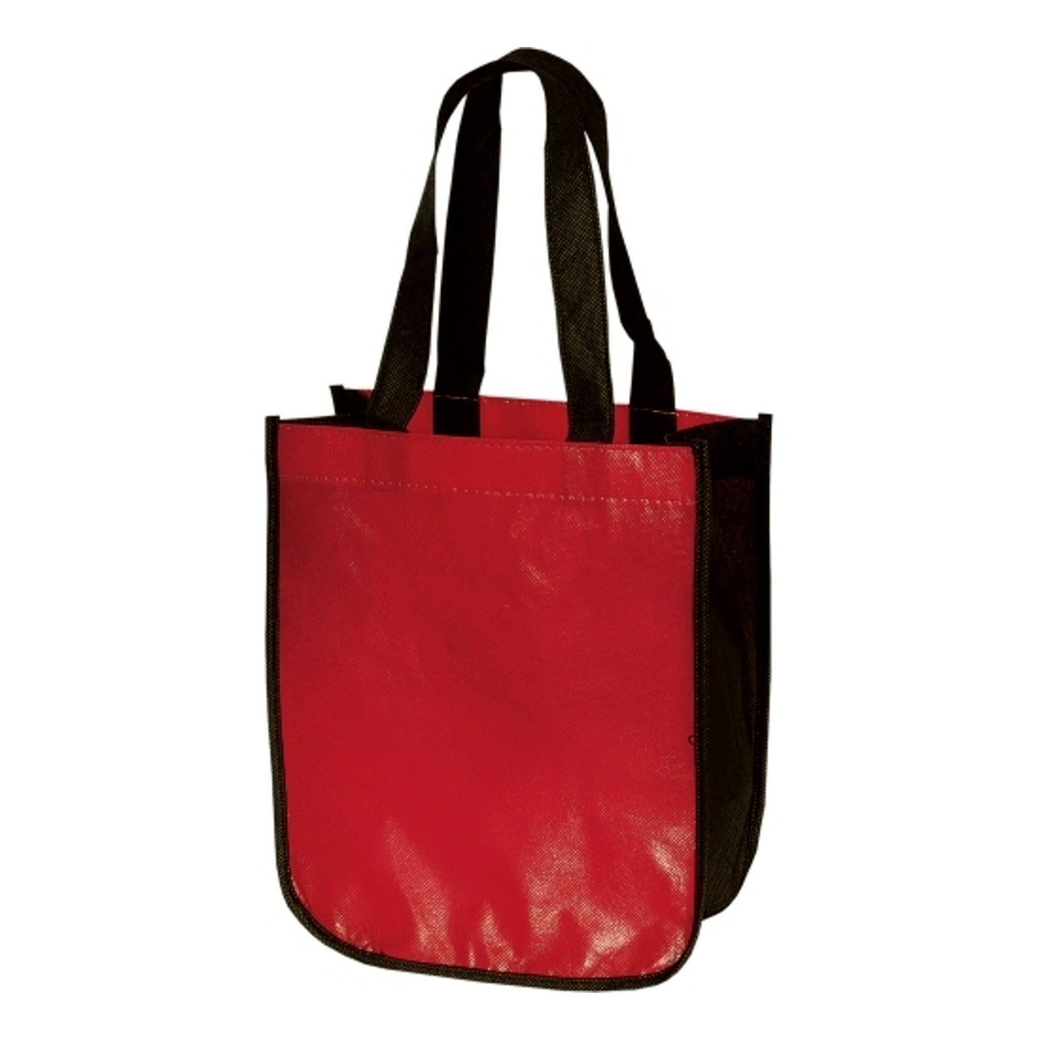 Customized Travel Tote Bag with Hook and Loop Closure - Personalized Tote Bags with Your Logo - BS171, Red / 1-Color / Front by Tote Bag Factory
